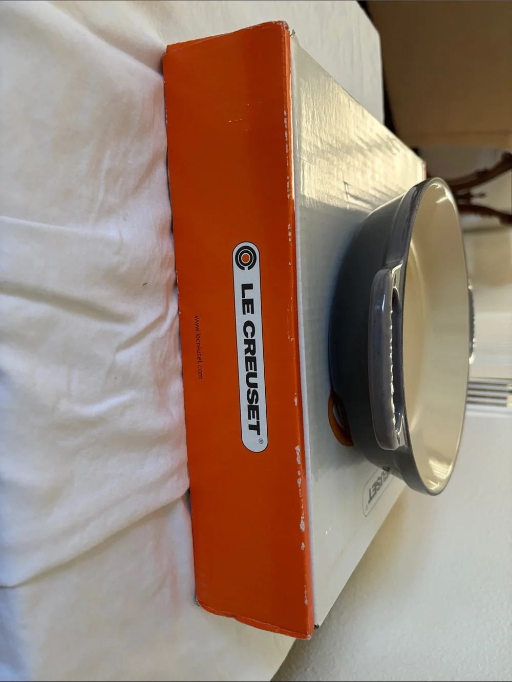 NEW IN BOX Le Creuset Oval Enameled Cast Iron Baker in Oyster